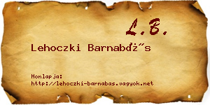 Lehoczki Barnabás névjegykártya