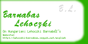 barnabas lehoczki business card